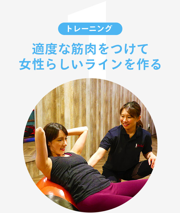 1.トレーニング:適度な筋肉をつけて女性らしいラインを作る