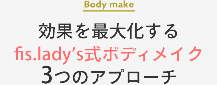 効果を最大化するfis.lady’s式ボディメイク3つのアプローチ